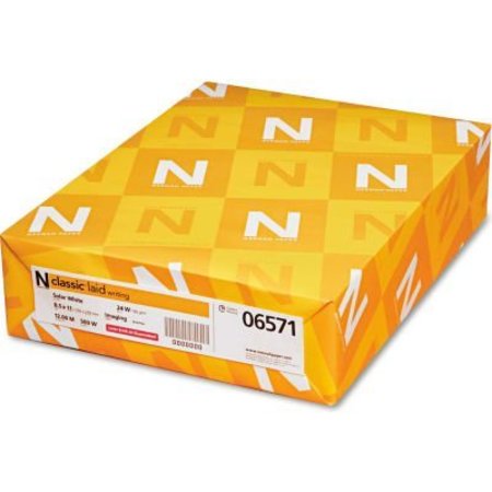 NEENAH PAPER Neenah Paper Classic Laid Stationery Writing Paper 6571, 8-1/2" x 11", Solar White, 500 Sheets/Ream 6571